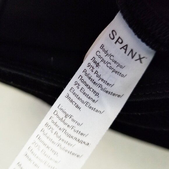 Spanx Black Velvet Velour Leggings XL High Waist Stretch Tummy Control Holiday - Picture 12 of 16